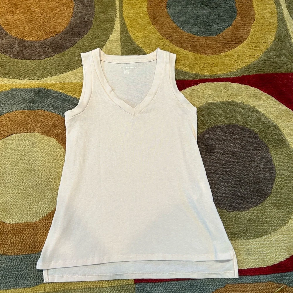 American Eagle Outfitters Light Pink V Neck Oversized Tank Top Size XS